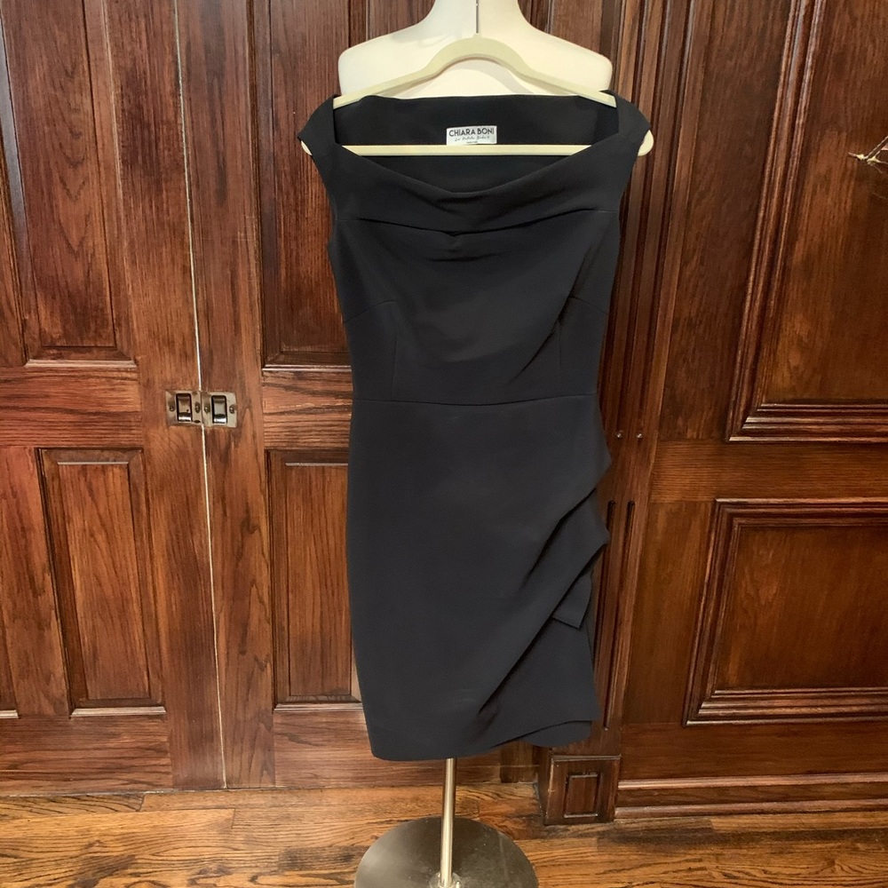 chiara bono little black cocktail dress